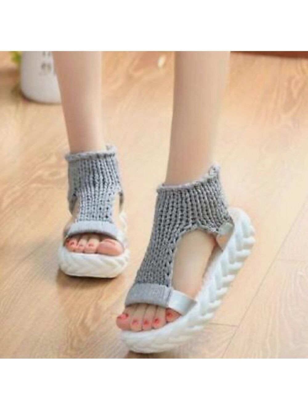 Women's Weave Roman Sandals Open Toe Breathable Comfort Platform Fashion Sz 38